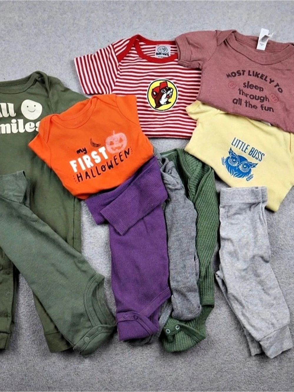 Gender Neutral baby clothes 3-6 M short/long onesies pants